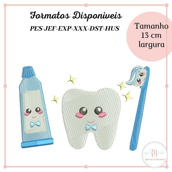 Matriz de Bordado Kit Dentinho Menino