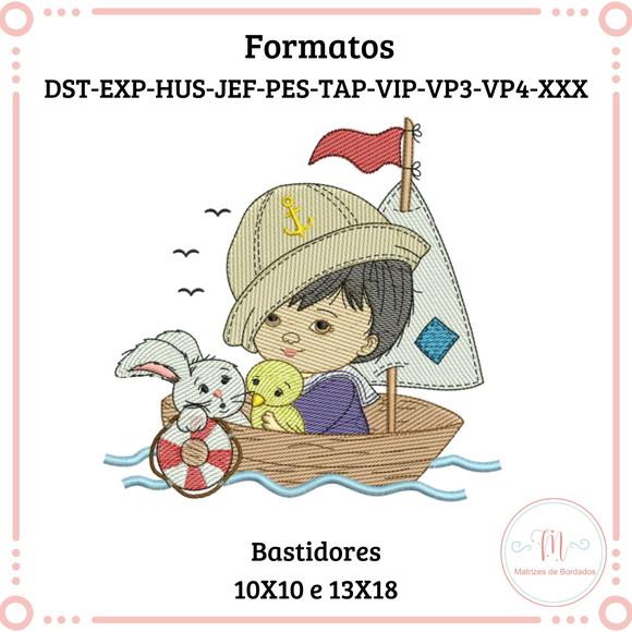 Matriz de Bordado Menino no Barco