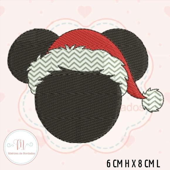 Matriz de Bordado Mickey Rosto Noel