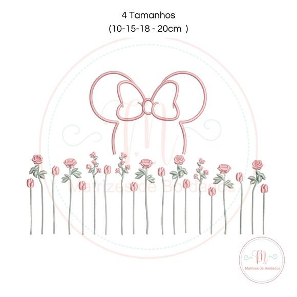 Matriz de Bordado Minnie e Rosas