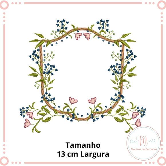 Matriz de Bordado Moldura Florais
