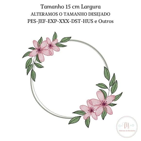 Matriz de Bordado Moldura Floral