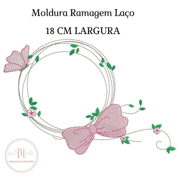 Matriz de Bordado Moldura Floral Laço