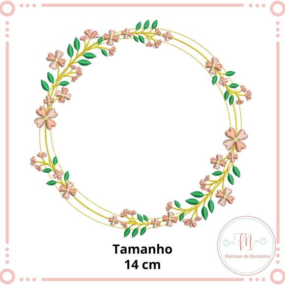Matriz de Bordado Moldura Florais