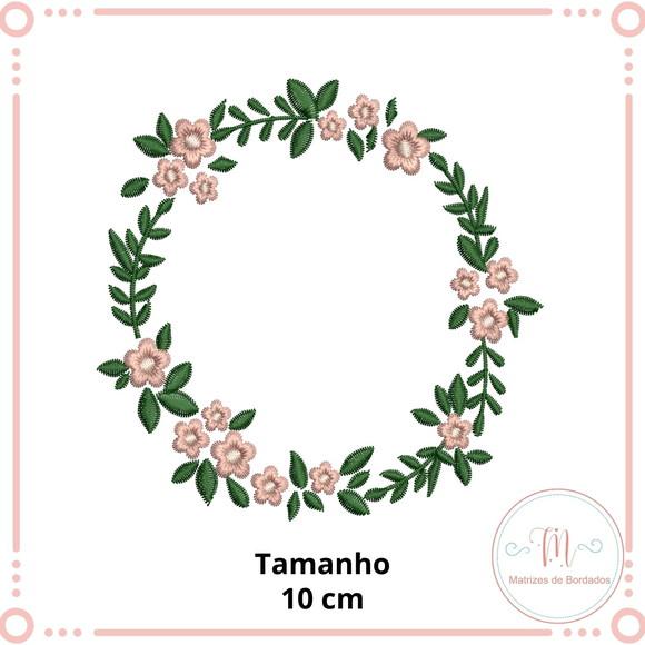 Matriz de Bordado Moldura Florais