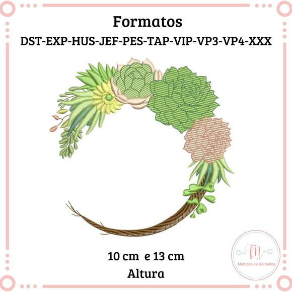 Matriz de Bordado Moldura Floral Cactos