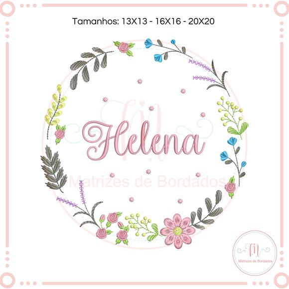 Matriz de Bordado Moldura Floral Personalizada (nome)