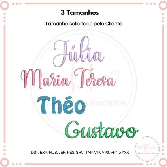 Matriz de Bordado Nome Simples (3 Tamanhos)