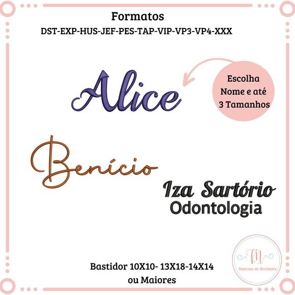 Matriz de Bordado Nome Simples ( Escolher Nome)