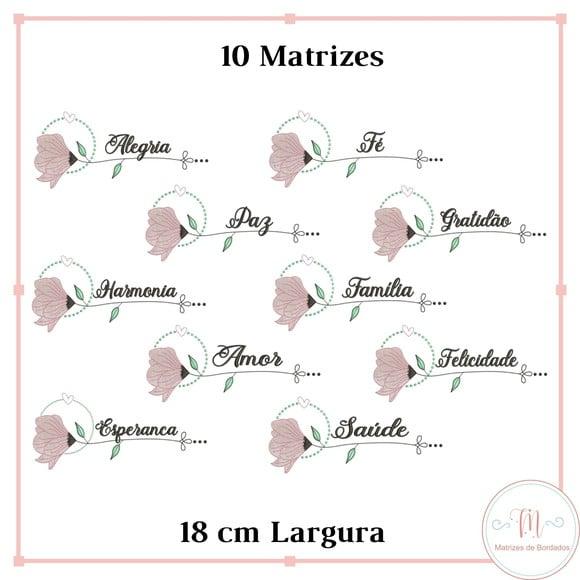 Matriz de Bordado Nomes Motivacionais Flor de Lotus
