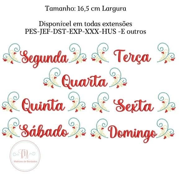 Matriz de Bordado Semaninha com Ramos