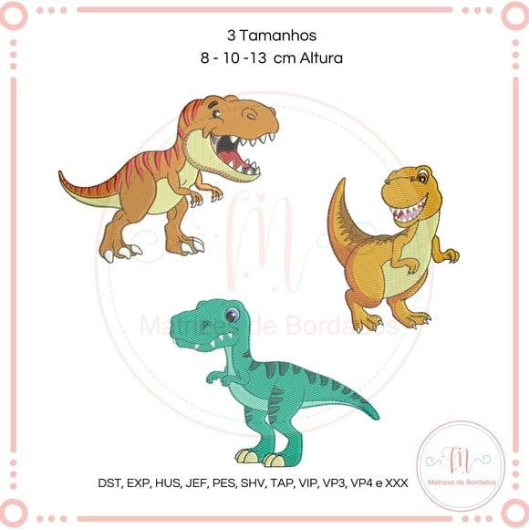 Matriz de Bordado Trio (3) Dinossauros