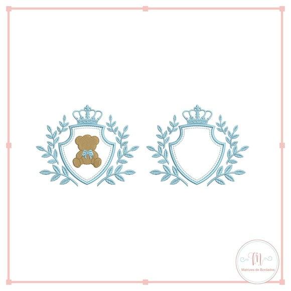 Matriz de Bordado Urso Arabesco Aplique e Vazia