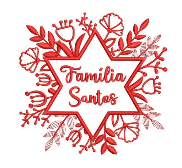 Matriz Guirlanda Estrela Natalina com Nome da Familia