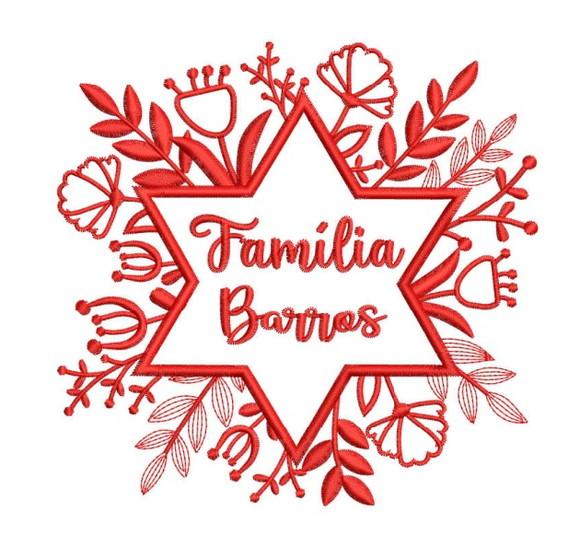 Matriz Guirlanda Estrela Natalina com Nome da Familia
