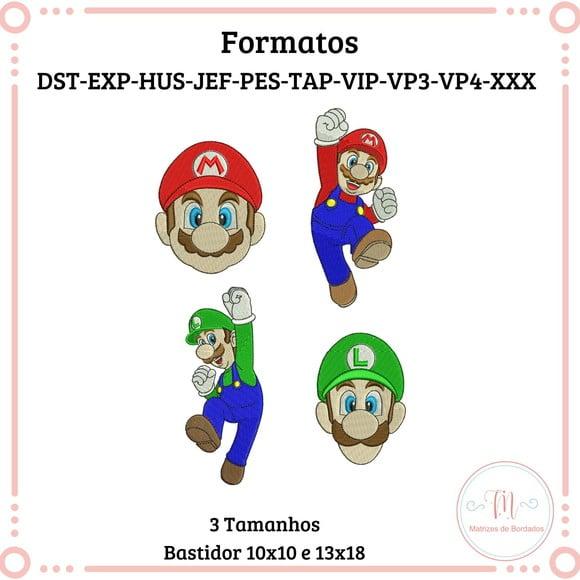 Matrizes de Bordado Coleção Super Mario e Luigi