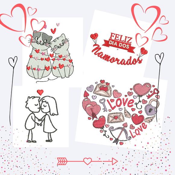 Matrizes de Bordados Love - Kit com 150 matrizes