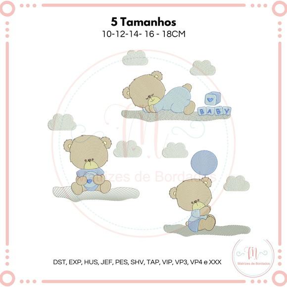 Matrizes de Bordados Ursinhos Fofos (trio)