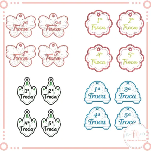 Matrizes de Bordados – Chaveiros de Troca