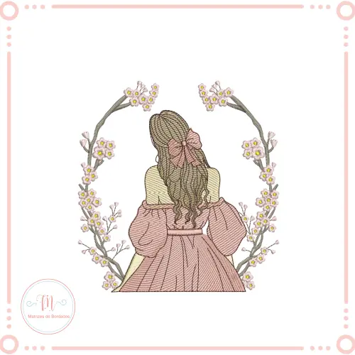 Matriz de Bordado Menina de Costa