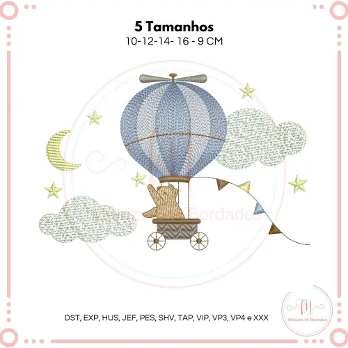 Matriz de Bordado Urso no Balão