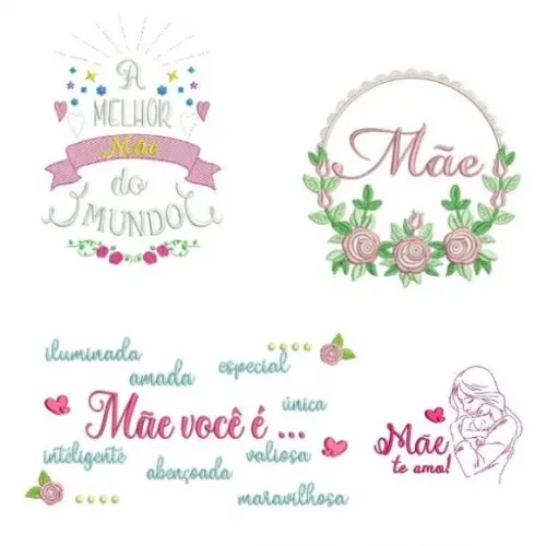 50 Matrizes Bordado Dia das Mães