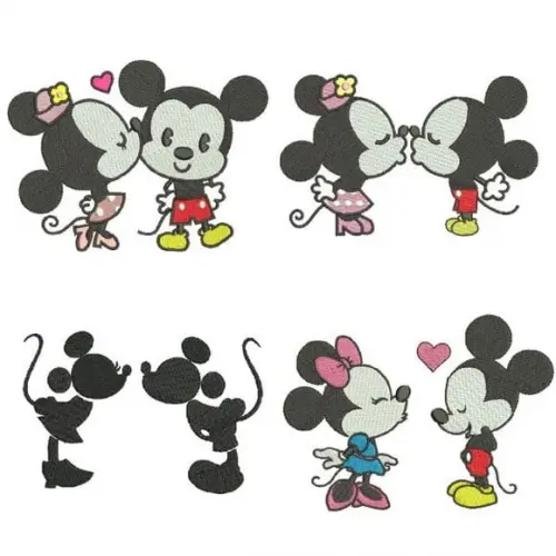 Matriz Bordado 4 Casais Mickey e Minnie