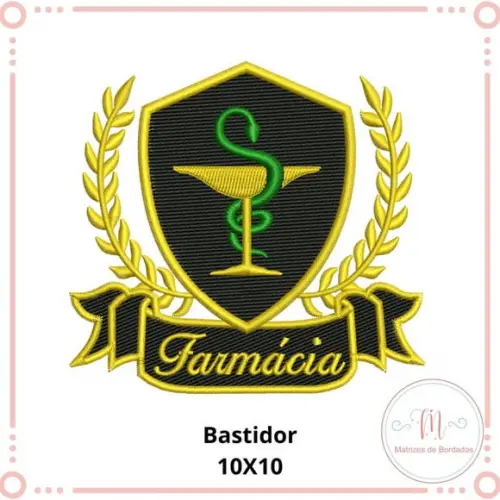 Matriz Bordado Brasão Farmácia