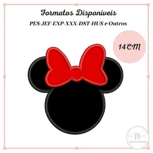 Matriz Bordado Cabeça Minnie Aplique