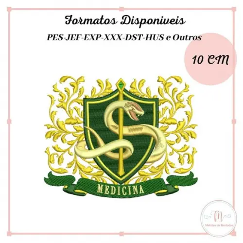 Matriz Bordado Brasão Medicina