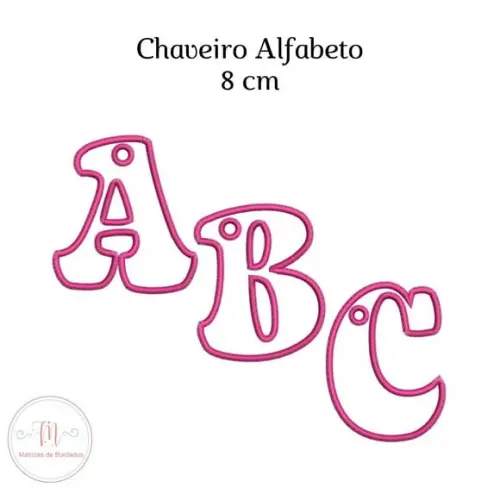 Matriz Bordado Chaveiro Alfabeto Aplique