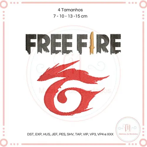 Matriz Bordado Free Fire Garena