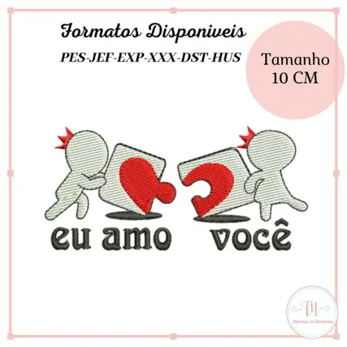 Matriz Bordado Eu Amo Você (Dia dos Namorados)