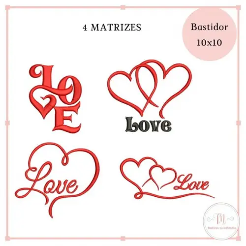 Matriz Bordado Love (4 Matrizes