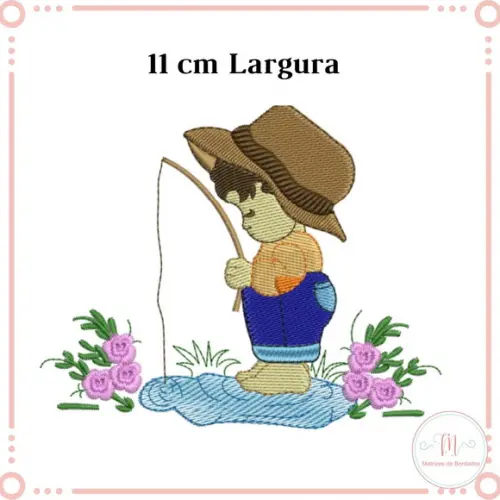 Matriz Bordado Menino Pescando