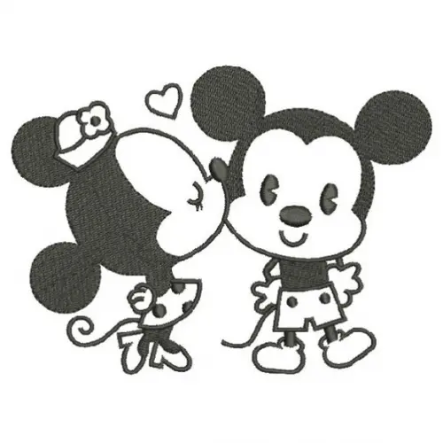 Matriz Bordado Mickey e Minnie Contorno 2