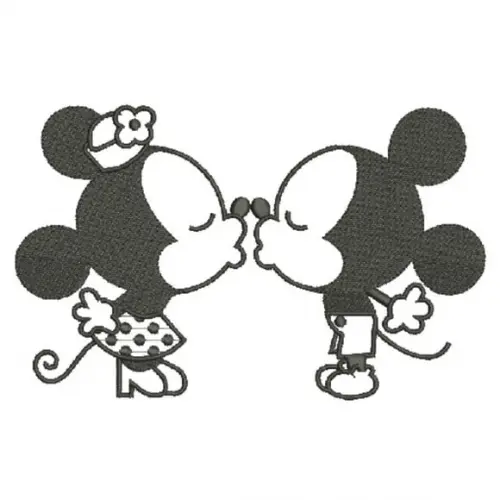Matriz Bordado Mickey e Minnie Contorno 1