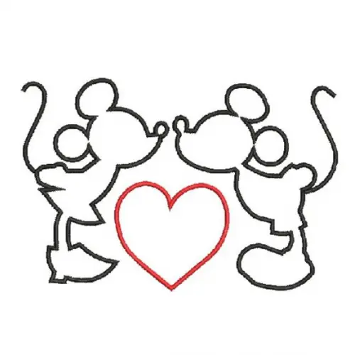 Matriz Bordado Mickey e Minnie Contorno 4
