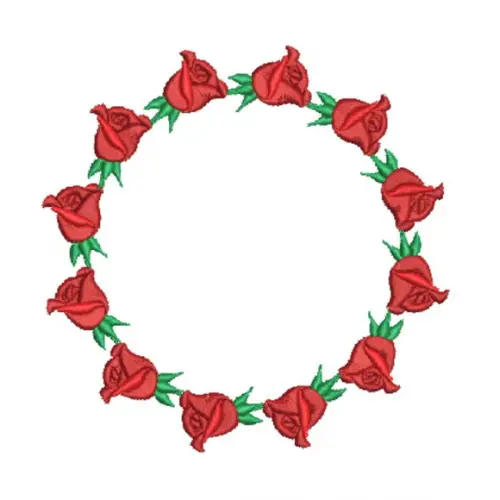 Matriz Bordado Moldura de Rosas 04