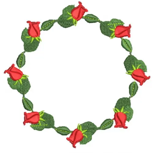 Matriz Bordado Moldura de Rosas 01