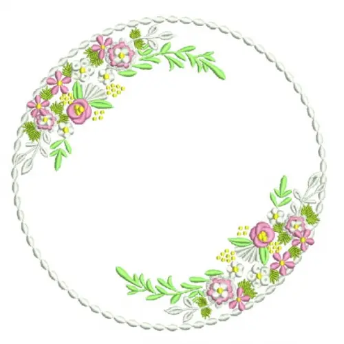 Matriz Bordado Moldura Floral