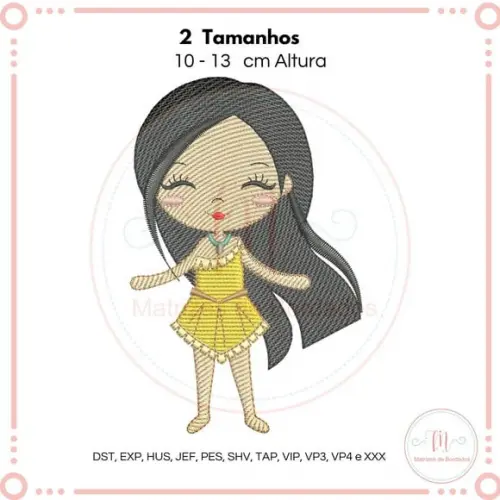 Matriz Bordado Pocahontas Cute