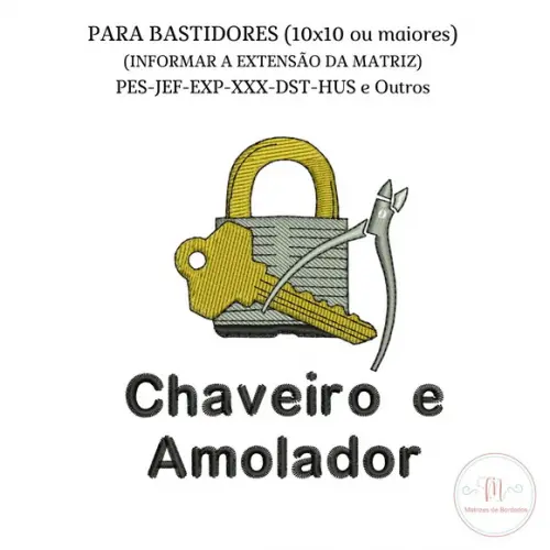 Matriz Bordado Profissão Chaveiro e Amolador
