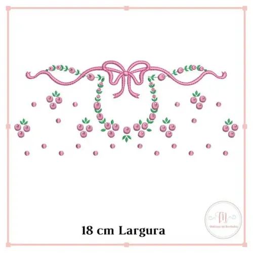 Matriz Bordado Ramagem Florais e Laço