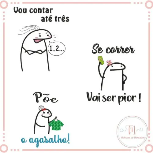 Matriz Bordado Trio Memes Florks - Dia das Mães