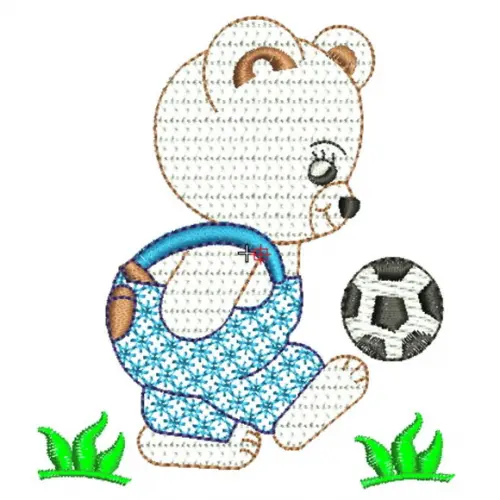 Matriz Bordado Ursinho Jogando Bola