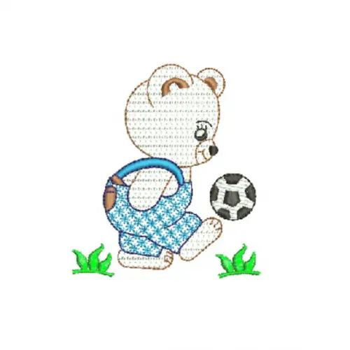Matriz Bordado Ursinho Jogando Bola
