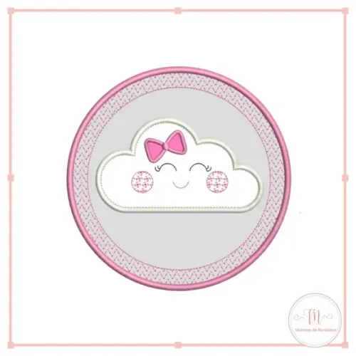 Matriz de Bordado  Coleção Moldura Nuvem Laço (Aplique)