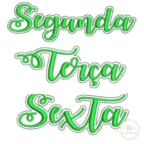 Matriz de Bordado - Nomes das Semanas