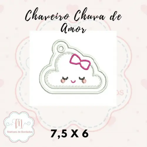 Matriz de Bordado - Chaveiro Chuva de Amor